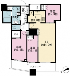 ザ・パークハウス西新宿タワー60の間取り図