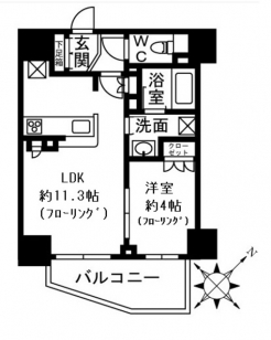 リビオレゾン駒込六義園プライムゲートレジデンス　ウエストの間取り図