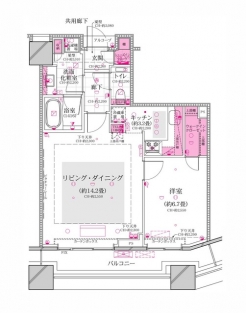 コンシェリア西新宿ＴＯＷＥＲ’ＳＷＥＳＴの間取り図