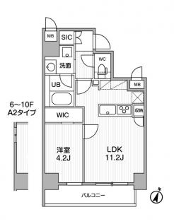 シーズンフラッツ門前仲町の間取り図