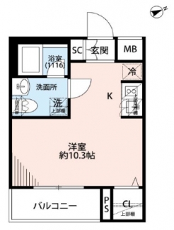 プレール・ドゥーク方南町の間取り図