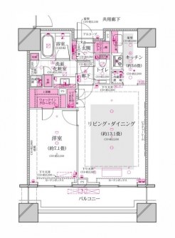 コンシェリア西新宿ＴＯＷＥＲ’ＳＷＥＳＴの間取り図