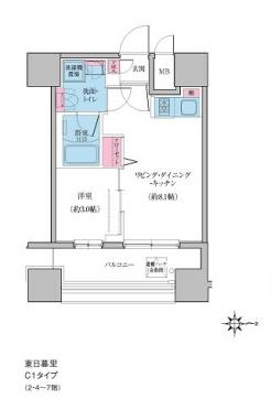 クレヴィアリグゼ日暮里の間取り図