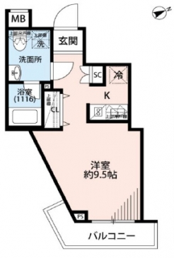 プレール・ドゥーク方南町の間取り図