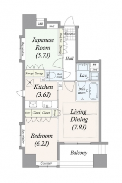 グラーサ東京イーストの間取り図