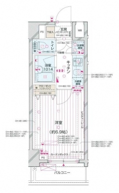 パレステュディオ新宿都庁前の間取り図