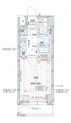 パレステュディオ新宿都庁前の間取り図