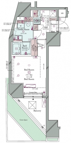 コンシェリア後楽園 ＨＩＬＬＴＯＰ ＳＱＵＡＲＥの間取り図