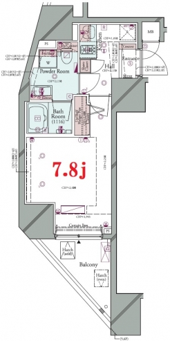 コンシェリア後楽園 ＨＩＬＬＴＯＰ ＳＱＵＡＲＥの間取り図