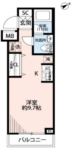 プレール・ドゥーク方南町の間取り図