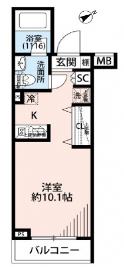 プレール・ドゥーク方南町の間取り図