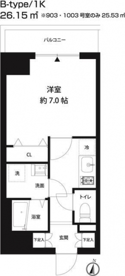 コスモリード錦糸町の間取り図