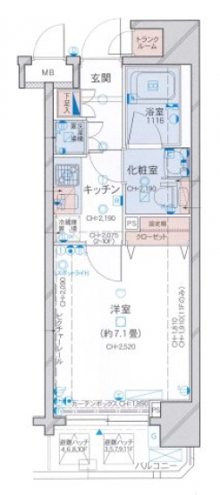 パレステュディオ銀座東壱番館の間取り図