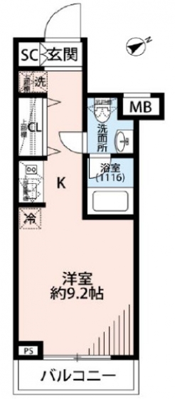 プレール・ドゥーク方南町の間取り図