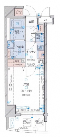 パレステュディオ銀座東壱番館の間取り図