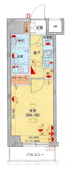 菱和パレス御茶ノ水湯島天神町の間取り図