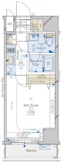 コンシェリア東京 ＡＱＵＡ ＶＥＲＴの間取り図